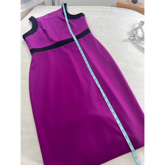 Badgley Mischka Dress Colorblock Midi Sheath Office Minimalist Chic 8 / Medium - Picture 6 of 8